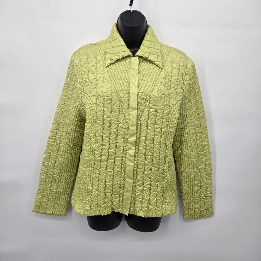 Ubu Textured Jacket Size Small Green Zip Up Lightweight Art to Wear